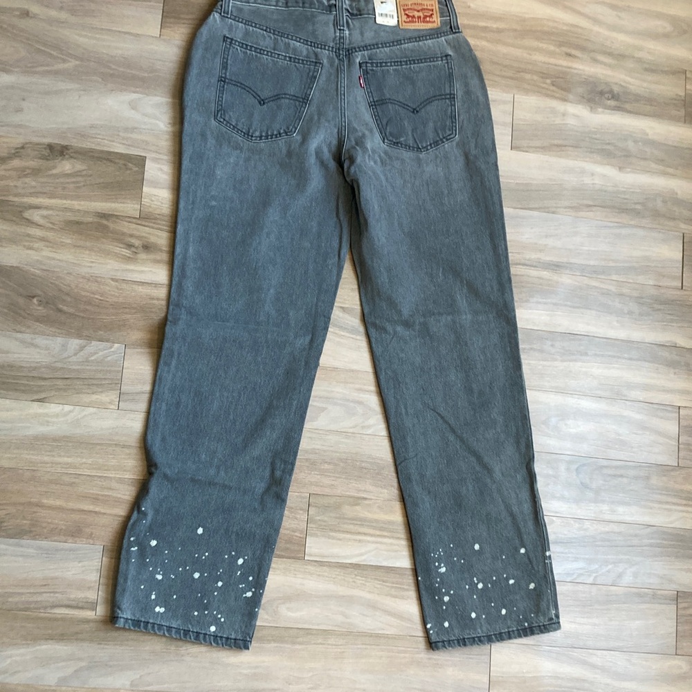 Levi’s low pro gray midrise straight leg jean splatter print cotton retro 29 - Picture 8 of 17